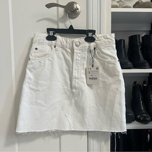 White Zara denim mini skirt